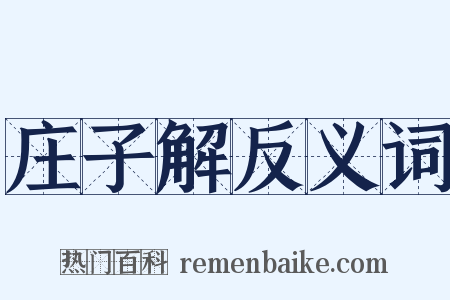 庄子解反义词是什么意思的图片